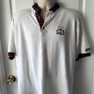 Vintage Slazenger White Ryder Gup The Country Club Cotton Polo Shirt Top Large L